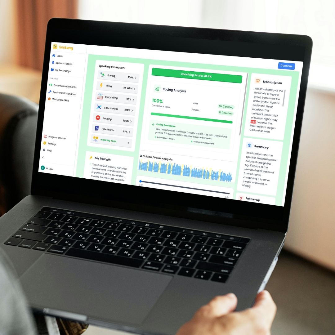 Public Speaking Practice Interface